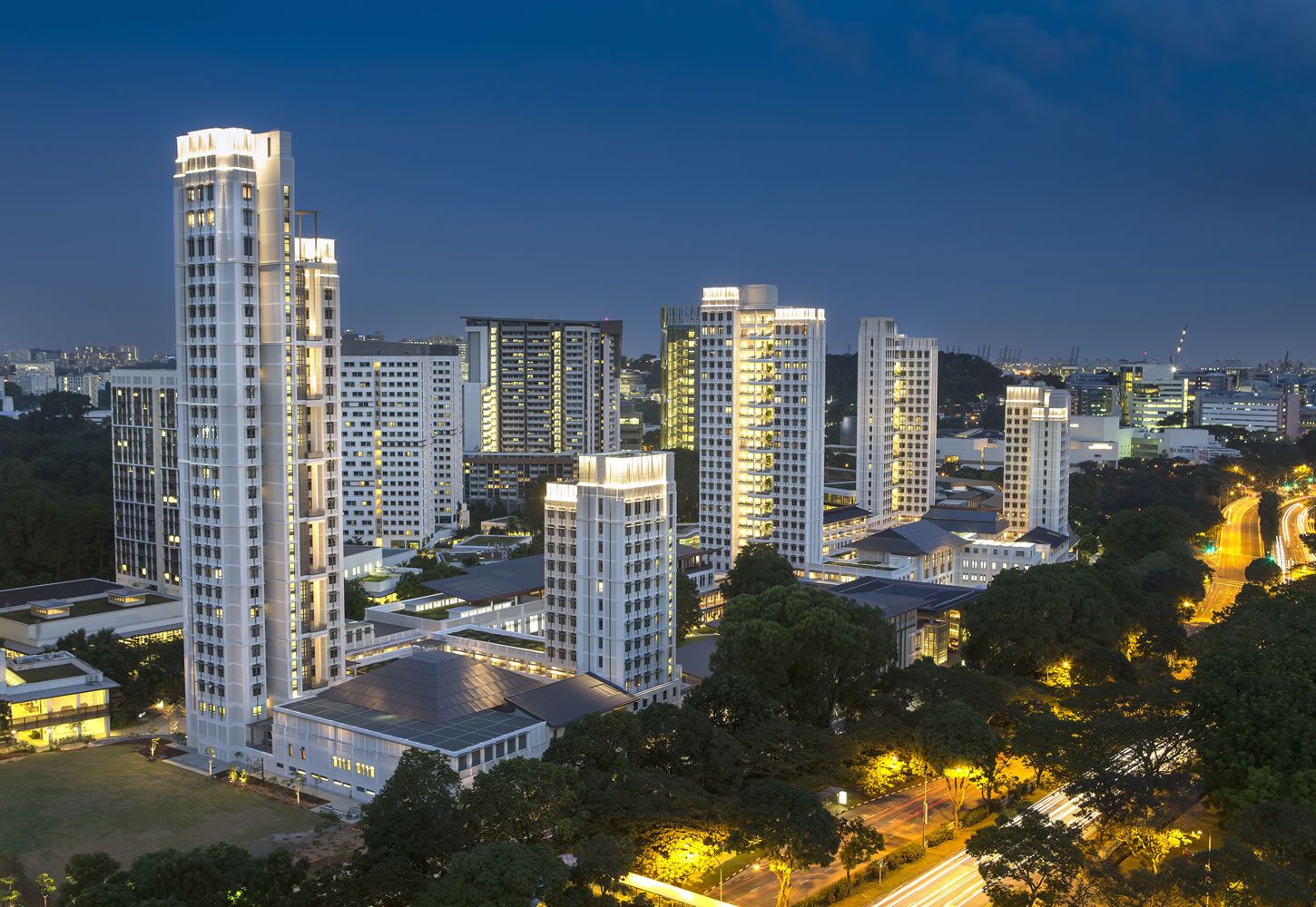 Yale-NUS campus at night